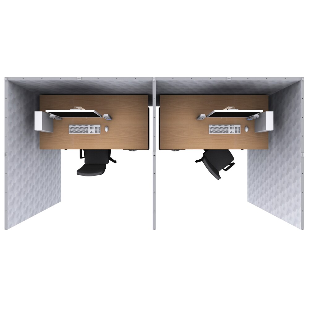 QSEG Cubicle — Double Cubicle / Printed Antimicrobial Fabric